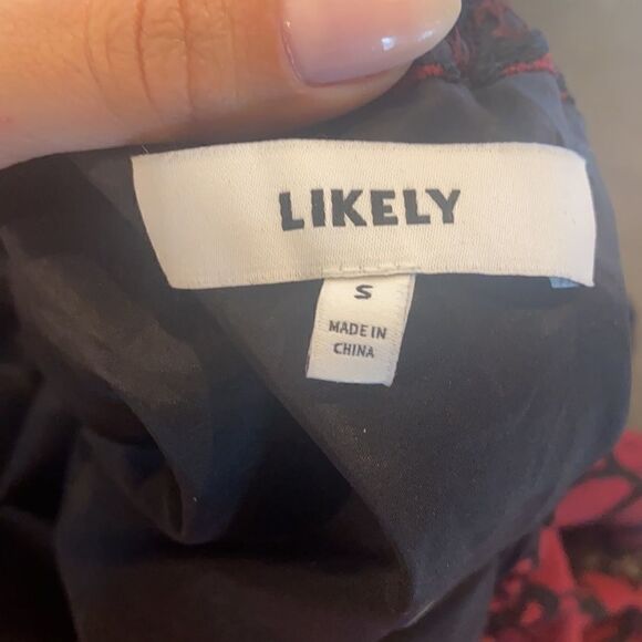 LIKELY off the shoulder red & black lace top - Picture 3 of 5